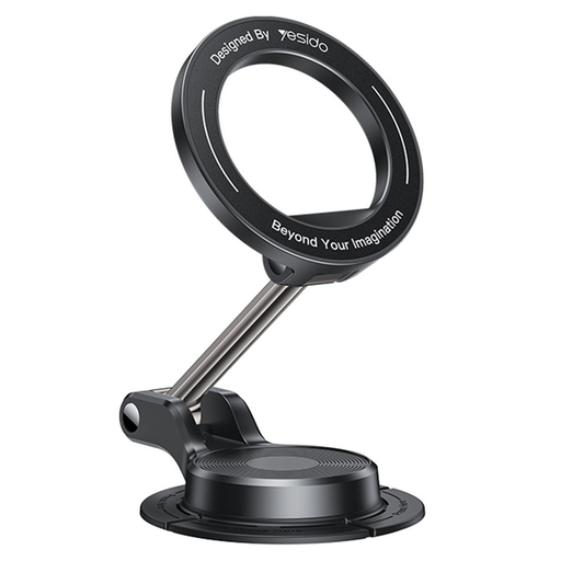 Yesido Mágneses Autós Tartó (C218) Műszerfalra, Két tengelyes kialakítás, MagSafe kompatibilis - Fekete