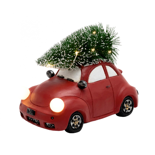 Home KDCA 11 LED-es kerámia piros autó figura, beltéri kivitel, 9 db melegfehér LED Home KDCA 11 LED-es kerámia piros autó figura, beltéri kivitel, 9 db melegfehér LED