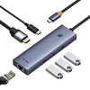 Baseus UltraJoy 6 az 1-ben USB-C Hub, HDMI 4K@30Hz, 3xUSB 3.0, PD, RJ45 (szürke) - 4. kép Baseus UltraJoy 6 az 1-ben USB-C Hub, HDMI 4K@30Hz, 3xUSB 3.0, PD, RJ45 (szürke) - 4. kép
