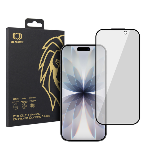 Tempered glass Tel Protect 10X Privacy DLC Diamond Coating for Iphone 16 Pro/17