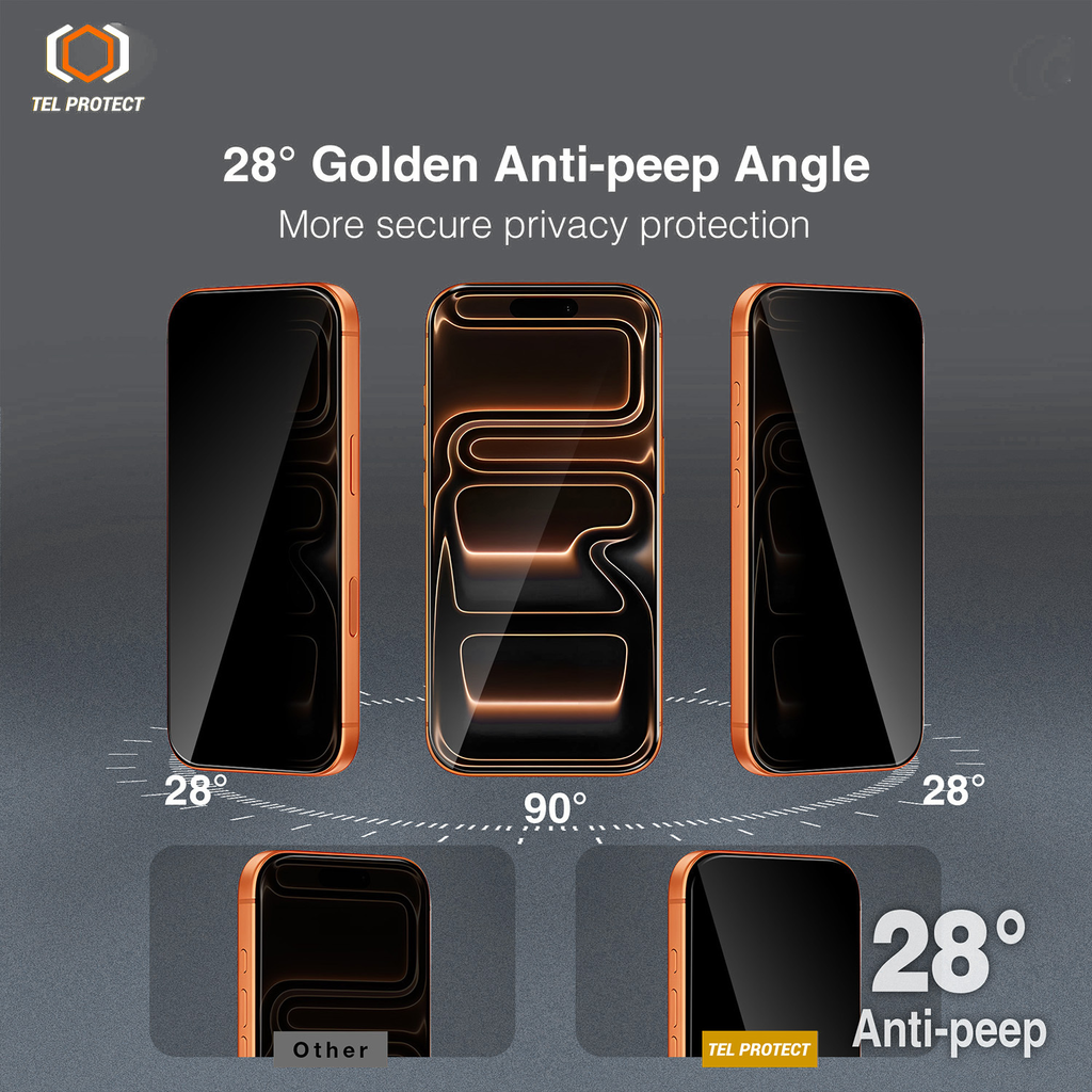 Tempered glass Tel Protect 10X Privacy DLC Diamond Coating for Iphone 17 Air - 12