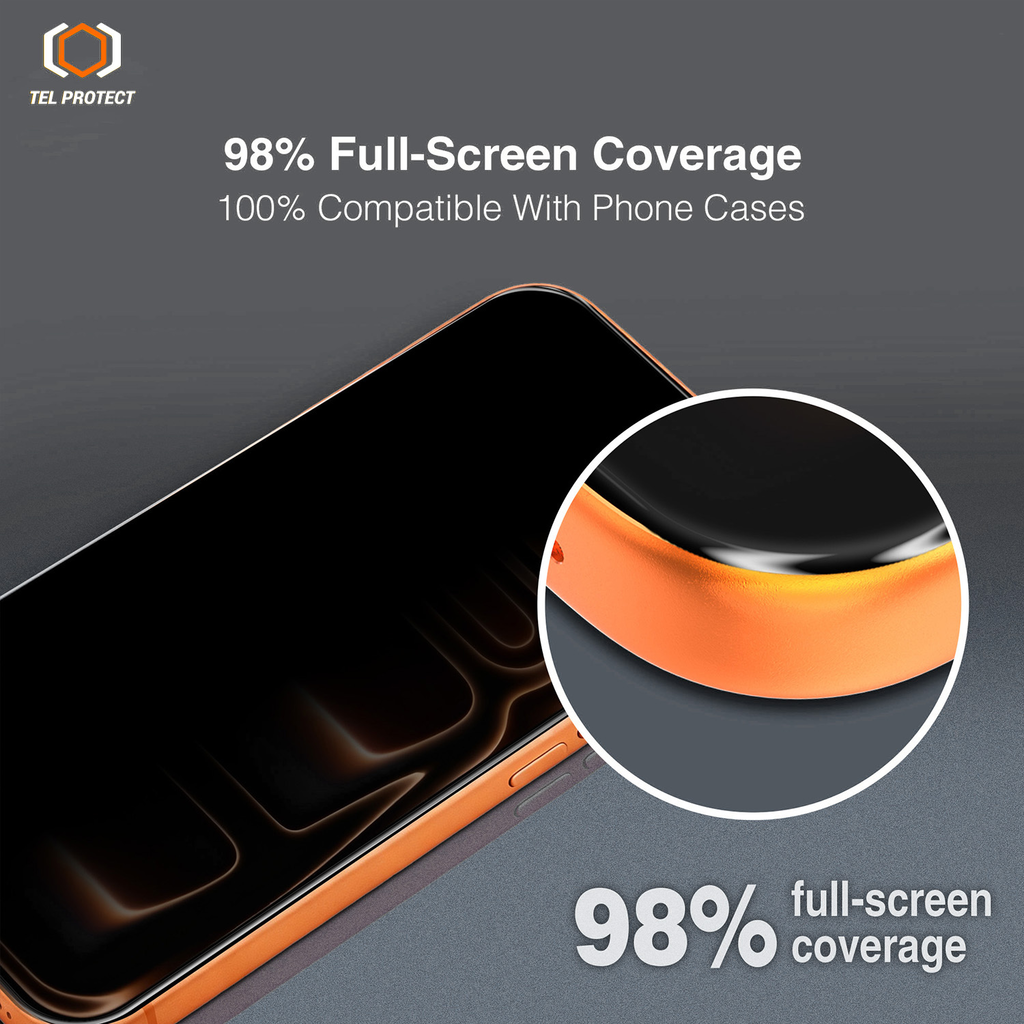 Tempered glass Tel Protect 10X Privacy DLC Diamond Coating for Iphone 17 Air - 13