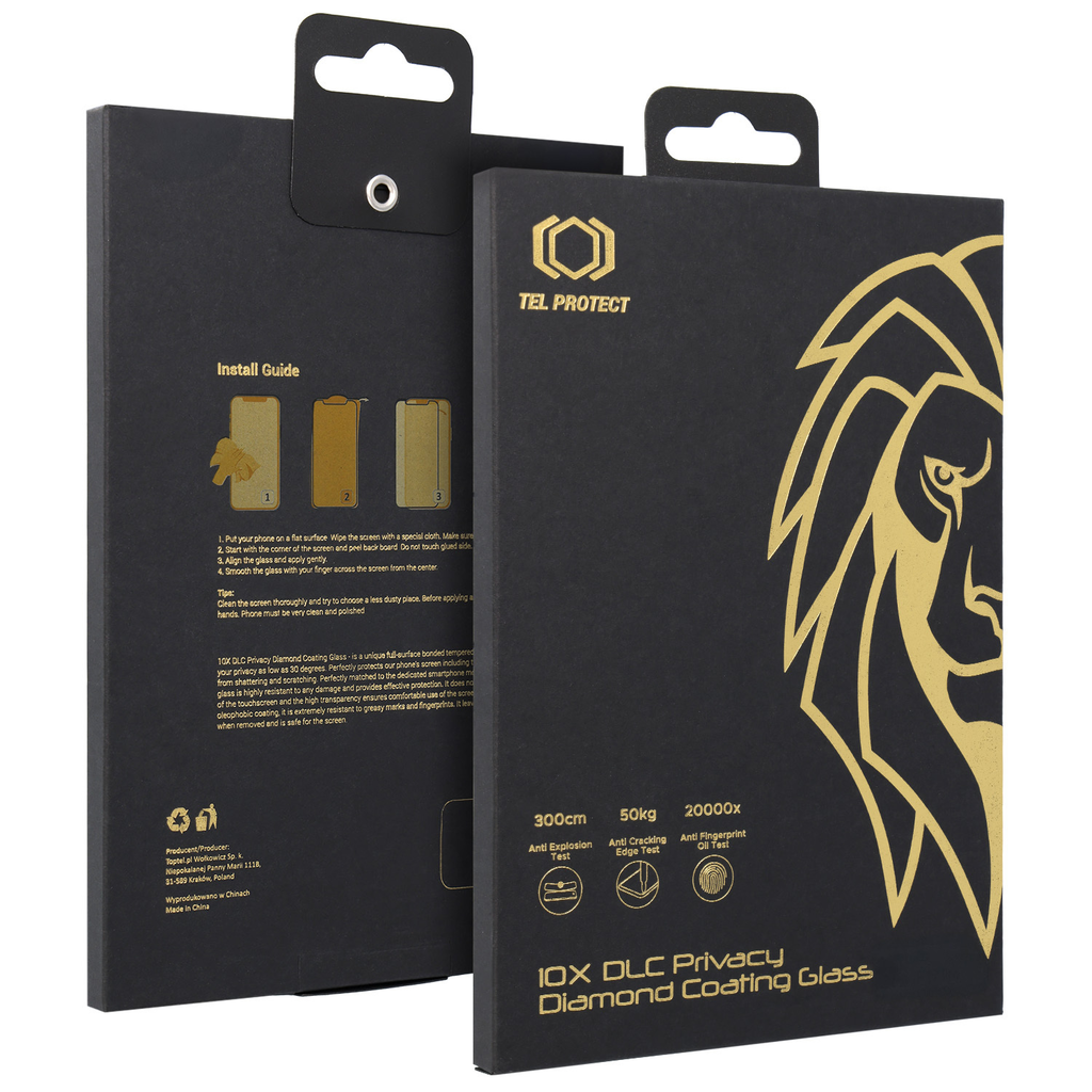 Tempered glass Tel Protect 10X Privacy DLC Diamond Coating for Iphone 17 Air - 15