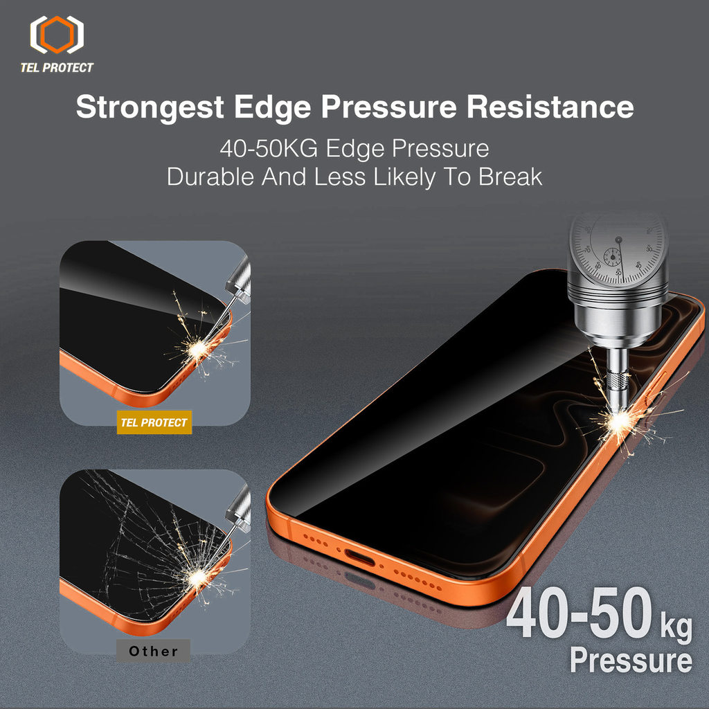 Tempered glass Tel Protect 10X Privacy DLC Diamond Coating for Iphone 17 Air - 10