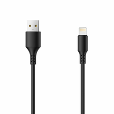 Lightning Setty kábel USB - 3,0 m 2A fekete ÚJ