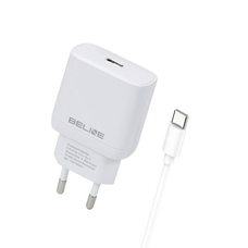 Beline töltő 1x USB-C 30W + USB-C kábel fehér PD 3.0 BLNCW30C GaN
