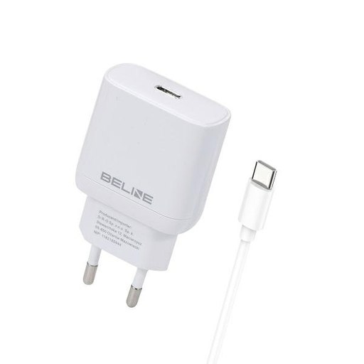 Beline töltő 1x USB-C 30W + USB-C kábel fehér PD 3.0 BLNCW30C GaN