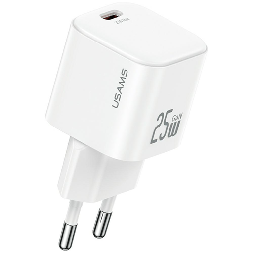 Hálózati töltő USAMS JC Series CC289 25W GaN Mini Gyors Töltő USB-C fehér