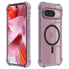 Google Pixel 9 Techsuit Shockproof Clear Silicone MagSafe - Smoke Black tok