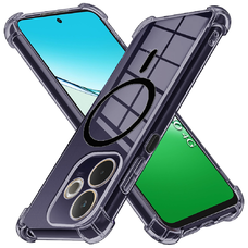 Oppo A5 Pro 4G / A5 Pro 5G Smoke Black Techsuit - ütésálló átlátszó szilikon MagSafe tok