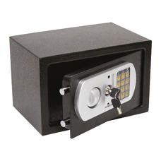 HOME SAFETREZOR digitális bútorszéf, acél, 3-8 jegyű tetszőleges kód, puha textil betét, 2 kulccsal, 310x200x200mm