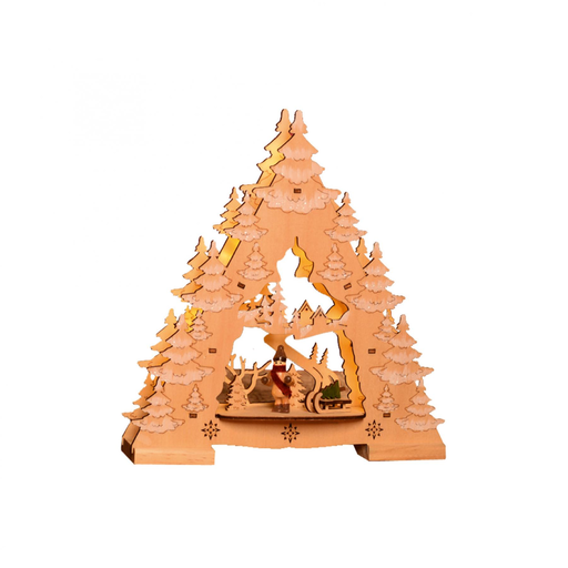 LED-es asztali dísz, fenyőfa, 3V