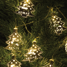 LED-es fenyő fényfüzér, fém