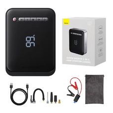 Baseus Super Energy autó jump starter / powerbank / kompresszor, 8000mAh, 1000A, USB (fekete)