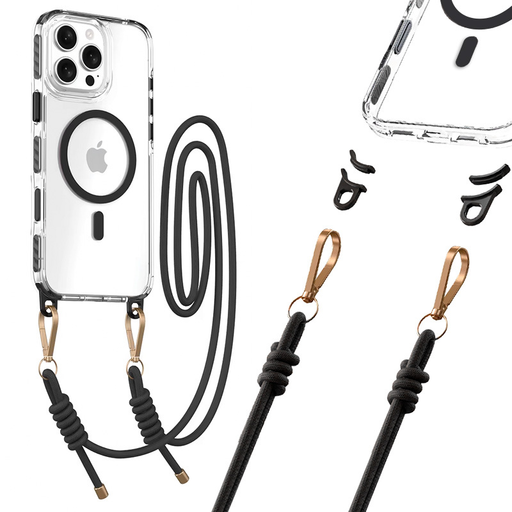 Tel Protect Strap átlátszó tok iPhone 17 fekete