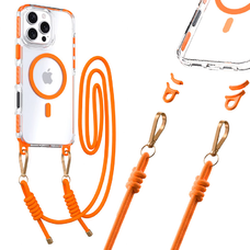 Tel Protect Strap Clear fliptok iPhone 17 Pro narancssárga tok