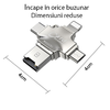 Yesido - Kártyaolvasó és Adapter (GS13) - microSD-USB, Type-C, Lightning, Micro-USB - Ezüst - 2. kép