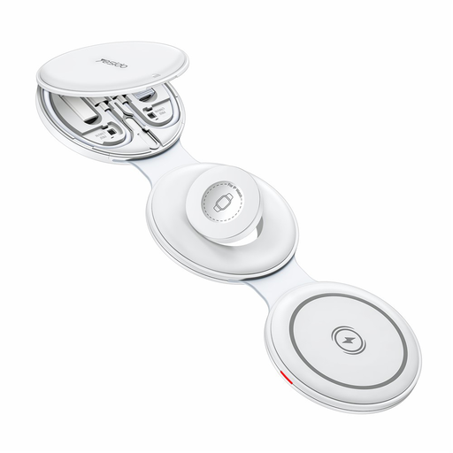 iPhone, Apple Watch, AirPods Fehér Yesido - Vezeték nélküli töltőállomás 5 az 1-ben (DS29) - Mágneses, Összecsukható, Tartó, 15W