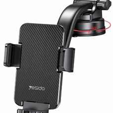 Szélvédőre és műszerfalra való Yesido C172 autós telefontartó, 360 fokban forgatható - Fekete