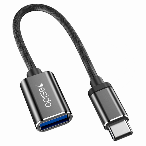 OTG Kábel Adapter (GS01) Type-C - USB 2.0, Plug & Play - Fekete Yesido
