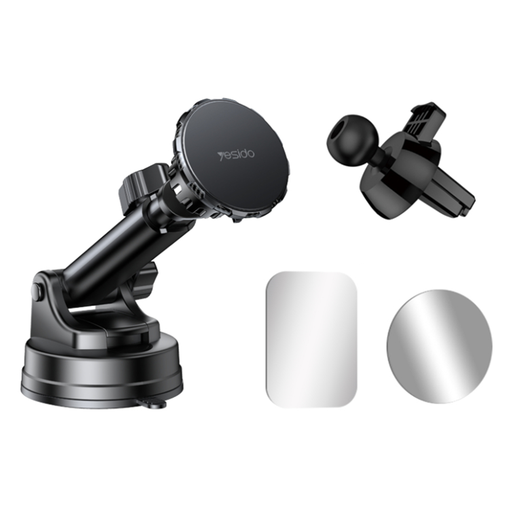 Autós tartó Yesido C160 műszerfalra és légbeömlőre, 360 fokban állítható szög - Fekete