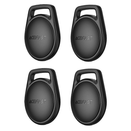 (4 darabos) Acefast Smart Tracker (S2) - Kompatibilis az Apple Find My-jal (csak iOS), pánttal, Bluetooth, 230mAh - Fekete