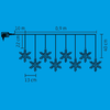 Home KAF 8/F LED-es hókristály fényfüggöny, 0,9 m / 8 db melegfehér LED akril hókristályban, átlátszó vezeték, hálózati adapter, kül- és beltéri kivitel - 0. kép