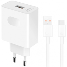 Fali Töltő Honor HN-110600E00, 66W, 6A, 1 x USB-A, USB-C Kábel, Fehér 5503AAHX