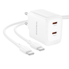 Borofone Wall charger BN31 Cargador GaN - 2xType C - QC 3.0 PD 45W with Type C to Type C cable white - 2. kép
