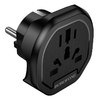 Borofone Travel charger adapter BAC15 - USA, UK, EU, AU fekete - 1. kép