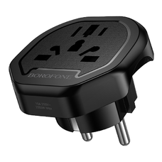 Borofone Travel charger adapter BAC15 - USA, UK, EU, AU fekete