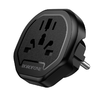 Borofone Travel charger adapter BAC15 - USA, UK, EU, AU fekete - 2. kép