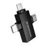 Borofone Adapter BV26D - USB to Lightning/Type C/Micro USB - fekete - 1. kép