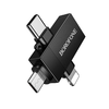 Borofone Adapter BV26D - USB to Lightning/Type C/Micro USB - fekete - 2. kép