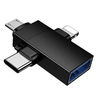 Borofone Adapter BV26D - USB to Lightning/Type C/Micro USB - fekete - 4. kép