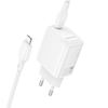 Borofone hálózati töltőadapter BN28 Fuente - Type C - PD 30W Type C - Lightning kábellel, fehér - 0. kép