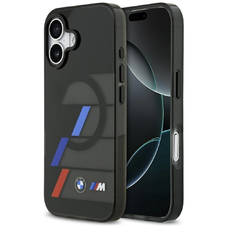iPhone 17 BMW M IML Fém Gombok Trikolor Csíkok MagSafe Tok Fekete tok