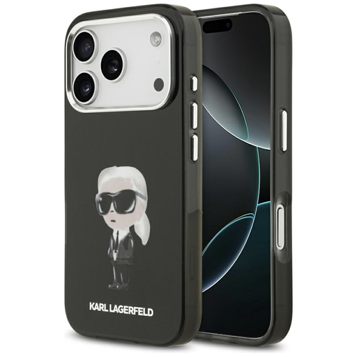 iPhone 17 Pro Karl Lagerfeld IML Aquarelle Karl & Logo MagSafe fekete tok