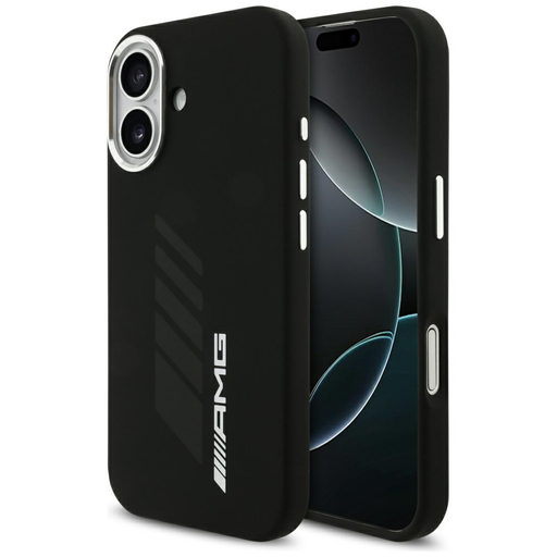 iPhone 17 AMG Szilikon Oversize Rombusz MagSafe tok Fekete