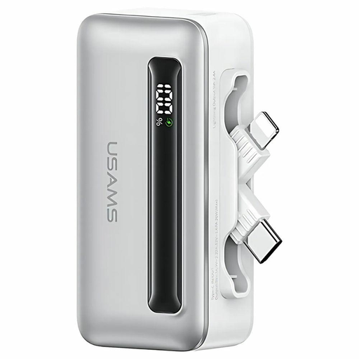 USAMS Powerbank 4500mAh USB-C/Lightning 20W PD Gyors Töltés ezüst XB Sorozat CD233