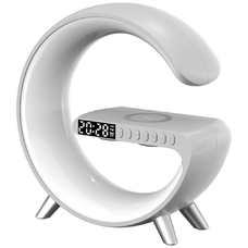 Fehér Multifunkciós Lámpa MajesticLine ébresztőórával és bluetooth hangszóróval