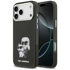  iPhone 17 Pro Fekete Karl Lagerfeld IML Aquarelle Karl & Choupette & Logo MagSafe tok