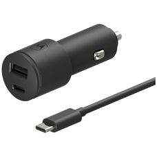 Motorola TurboPower 45W Dual USB-A/USB-C autós töltő 1m USB-C kábellel fekete