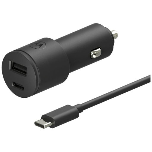 Motorola TurboPower 45W Dual USB-A/USB-C autós töltő 1m USB-C kábellel fekete