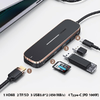 USAMS adapter HUB 2xUSB + USB-C + HDMI + Micro SD + SD fekete SJ575HUB01 (US-SJ575) - 1. kép