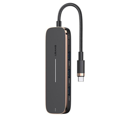 USAMS adapter HUB 3xUSB + USB-C + HDMI fekete SJ578HUB01 (US-SJ578)