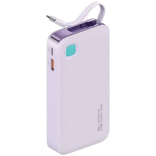 Powerbank USAMS visszahúzható kábellel USB-C 10000mAh PD 20W gyors töltés XY sorozat Lila