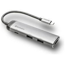Verbatim USB-C Hub Adapter - USB-C/2xUSB-A 3.0/HDMI alumínium 49140