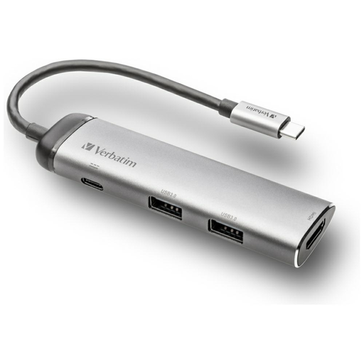 Verbatim USB-C Hub Adapter - USB-C/2xUSB-A 3.0/HDMI alumínium 49140