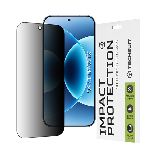 Xiaomi 17 - Techsuit 111D Privacy Full Glue - Fekete üvegfólia